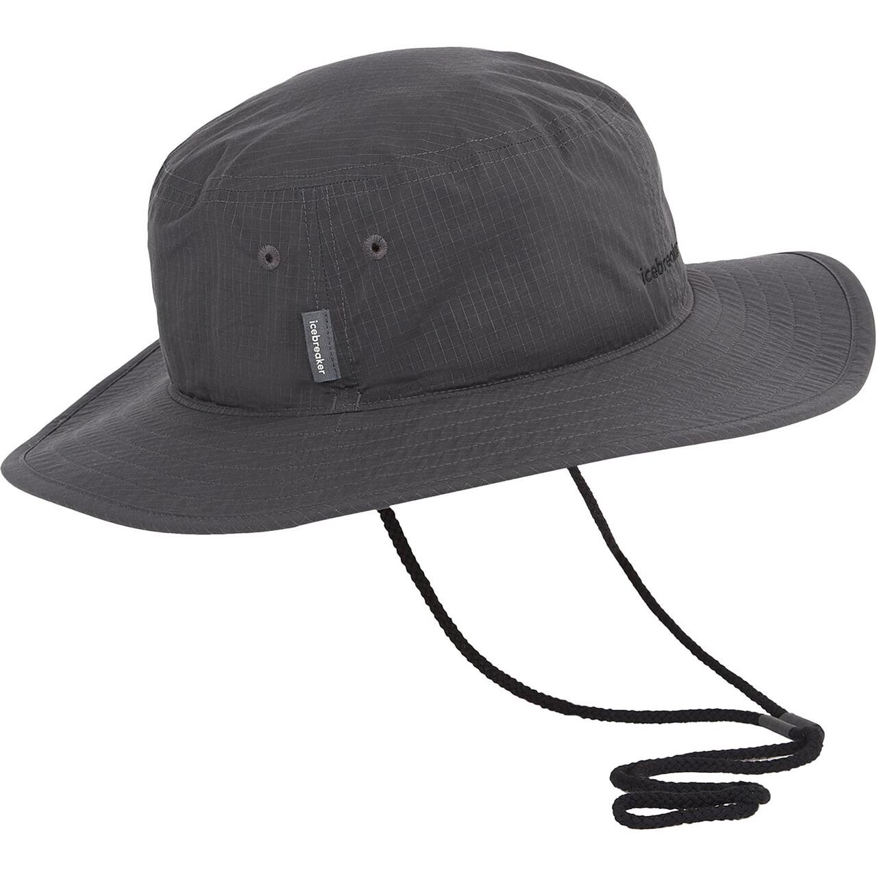 Icebreaker Shell+ Cotton Windb Wide-brim Hat (Grå (OBSIDIAN) One size)