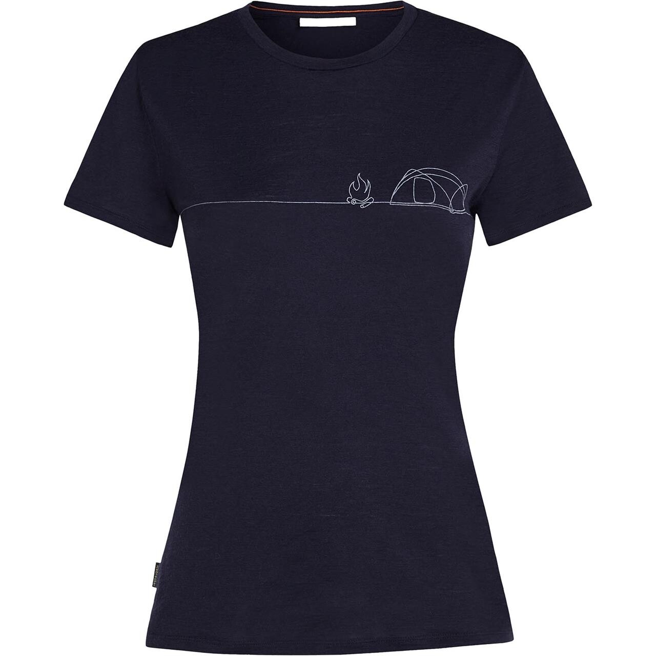 Icebreaker Womens 150 Tech Lite S/S Tee Single Line Camp (Blå (MIDNIGHT NAVY) Small)