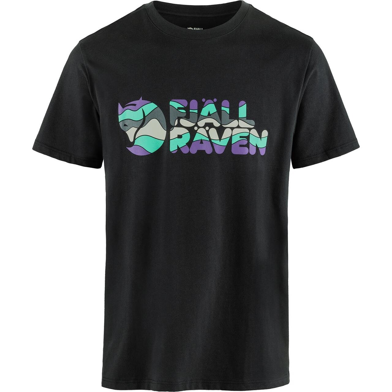 Fjällräven Mens Multicolor Logo T-shirt (Sort (BLACK/550) Large)