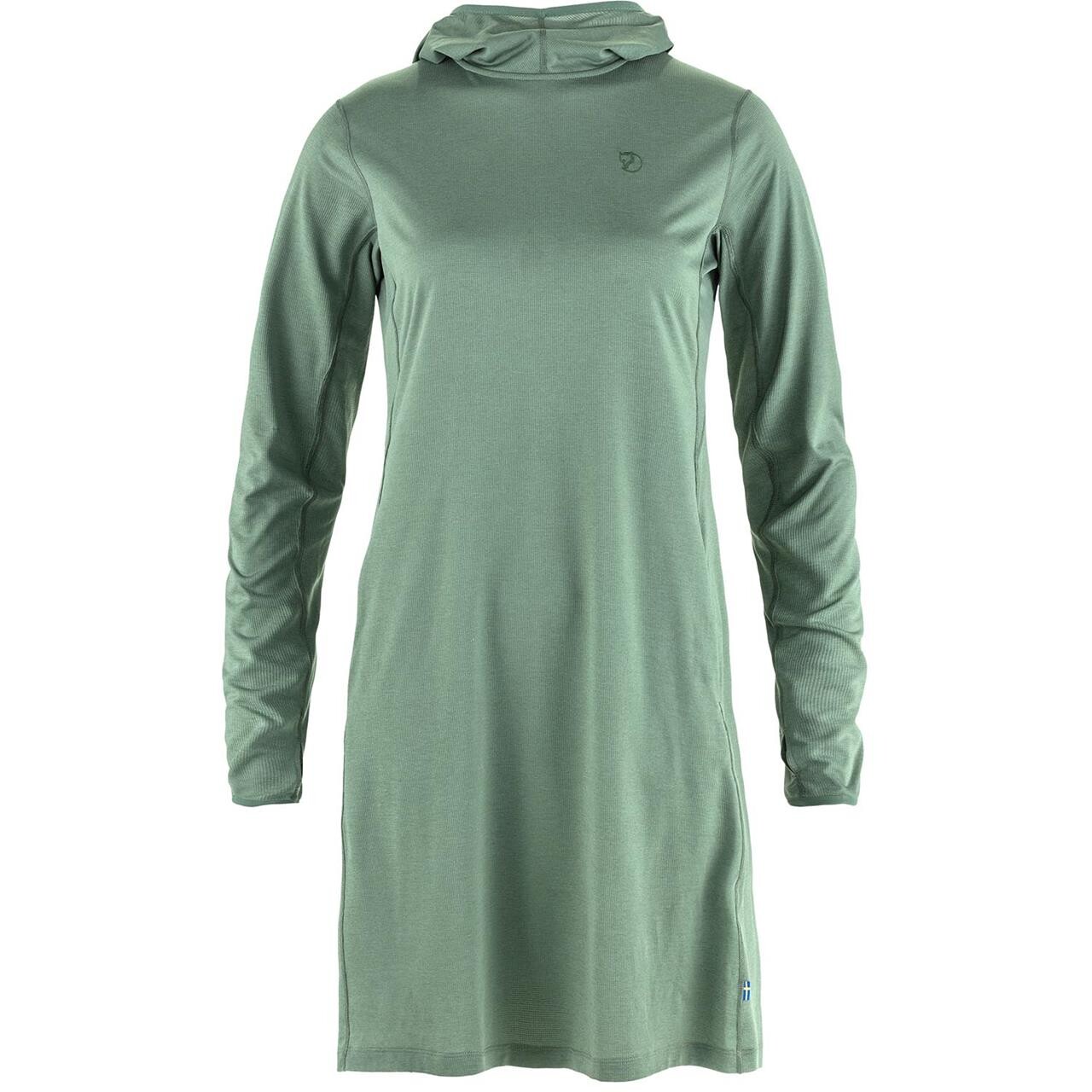 Fjällräven Womens Abisko Sun-hoodie Dress (Grøn (PATINA GREEN/614) Large)
