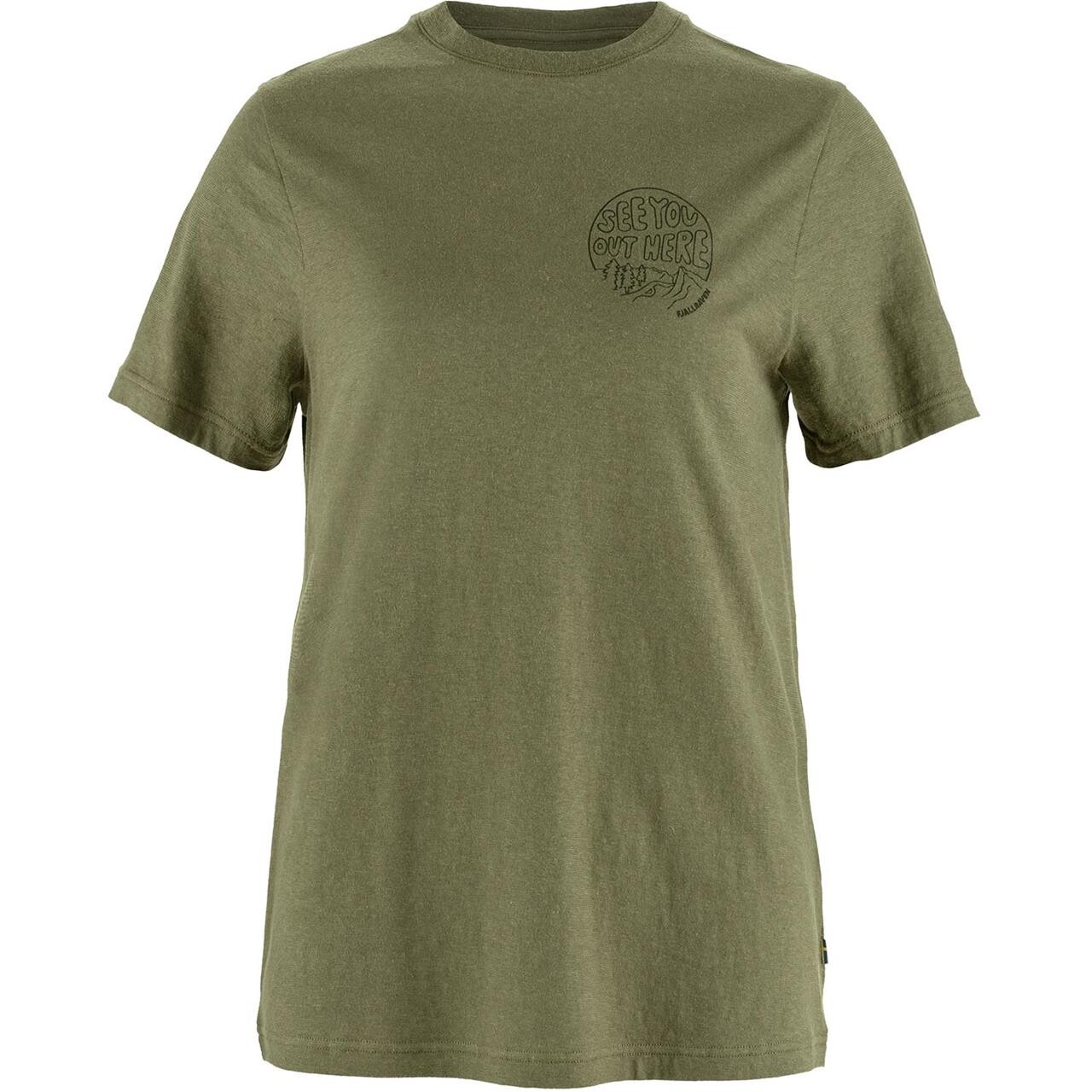 Fjällräven Womens Hemp Blend Out Here T-shirt (Grøn (GREEN/620) Large)