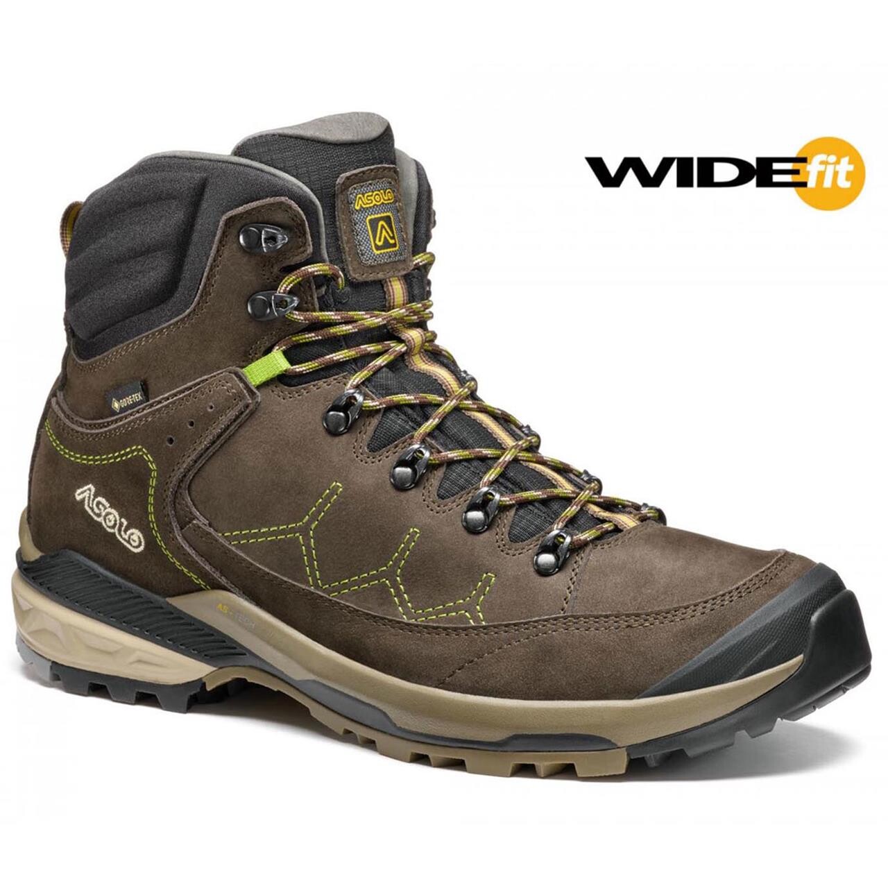 Asolo Mens Falcon EVO NBK Wide (Brun (DARK BROWN/LIME) 43 2/3)
