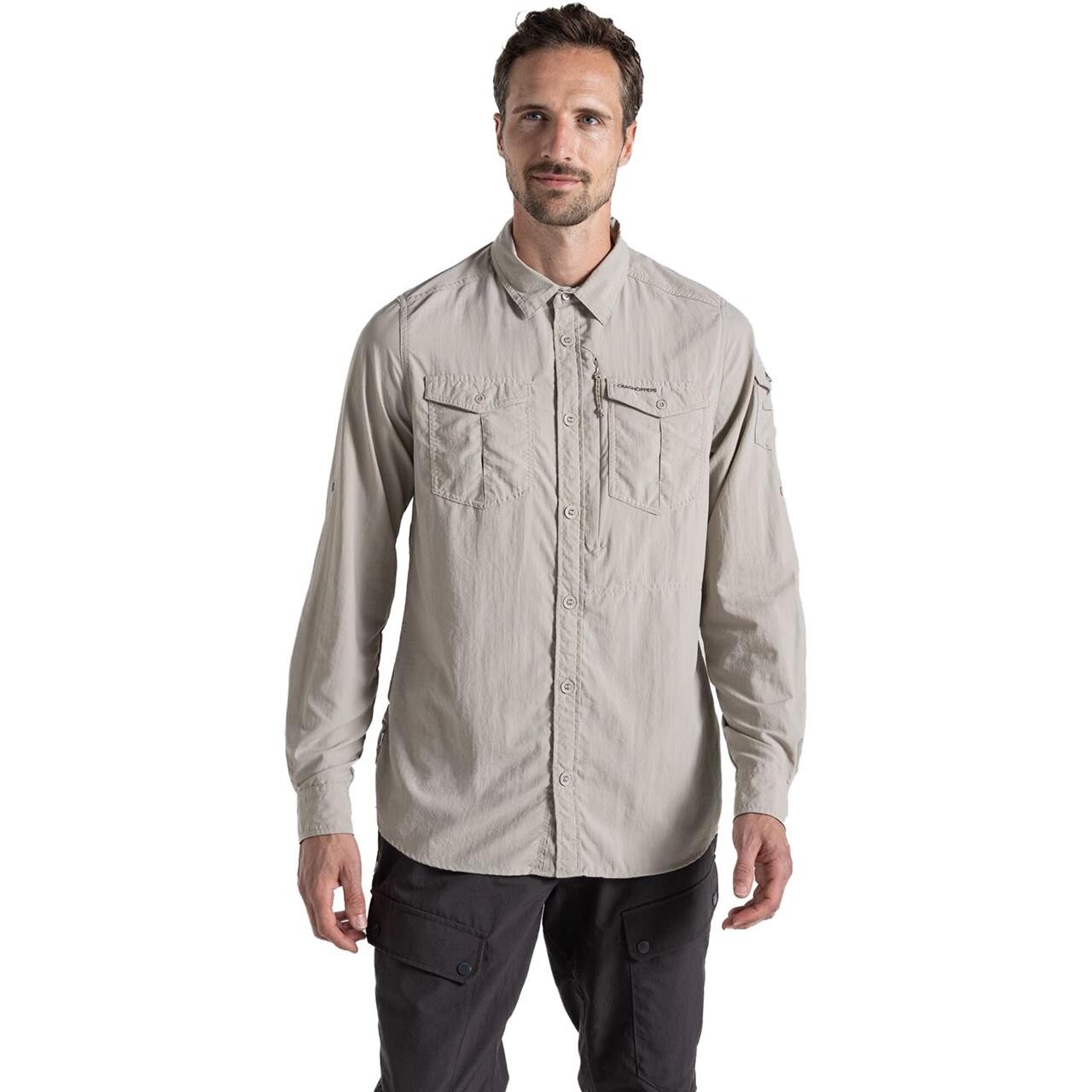 Craghoppers Mens Nosilife Adventure L/S Shirt III (Beige (PARCHMENT) X-large)