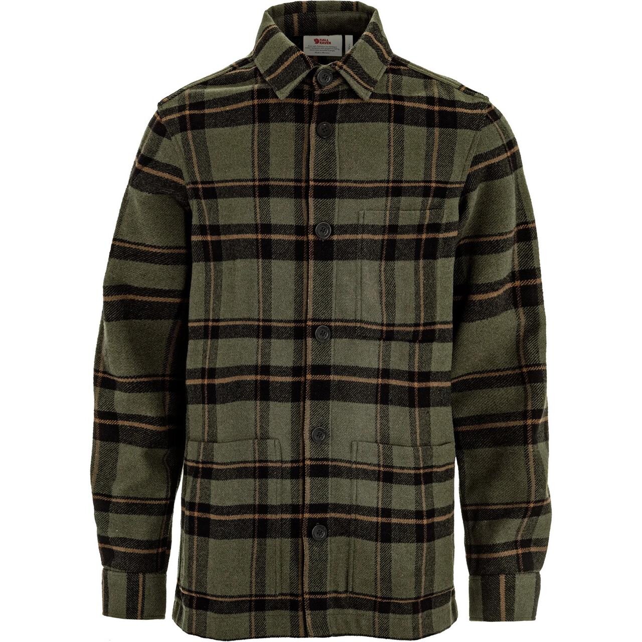 Fjällräven Mens övik Wool Shirt (grøn (deep Forest-Black/662-550) Large)