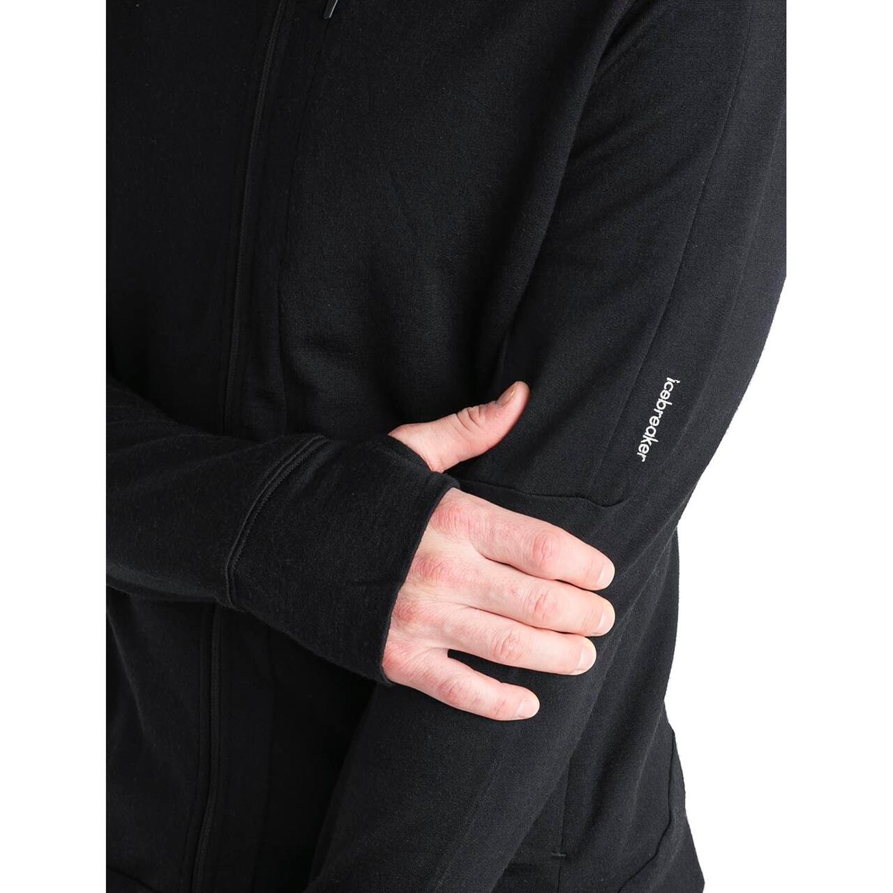 Icebreaker Mens Merino 260 Quantum L/S Zip Hoodie (Sort (BLACK) XX-large)