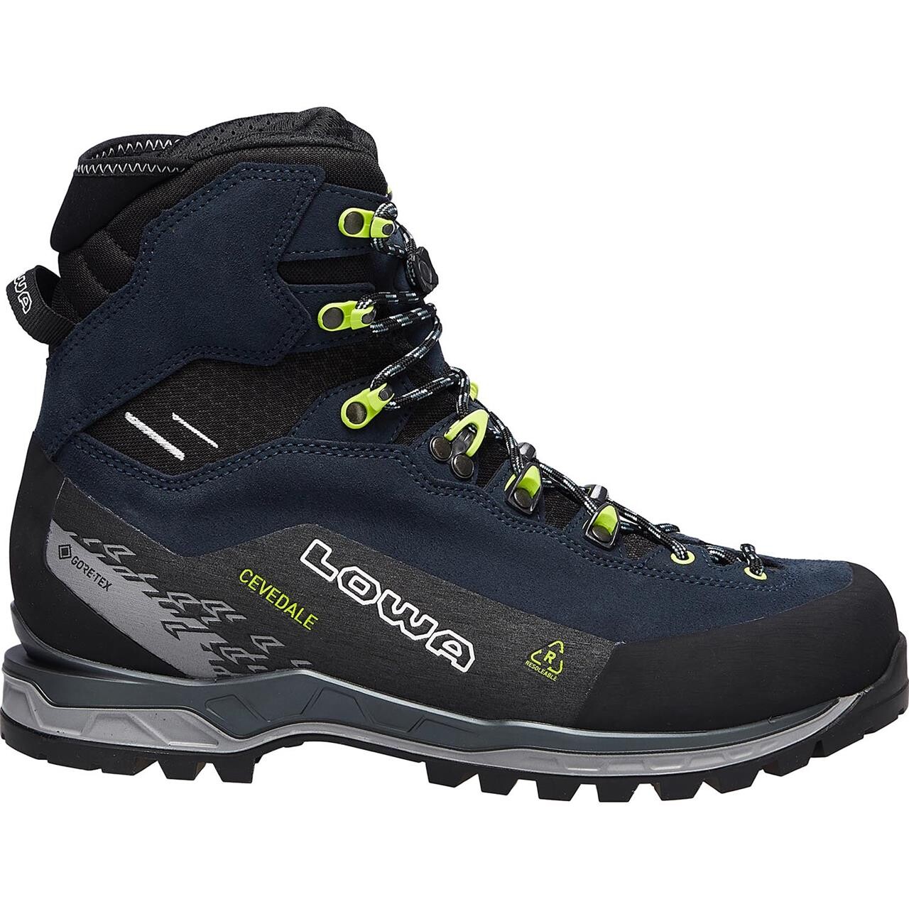 Lowa Mens Cevedale Pro GTX Mid (Blå (NAVY/LIME) 42)