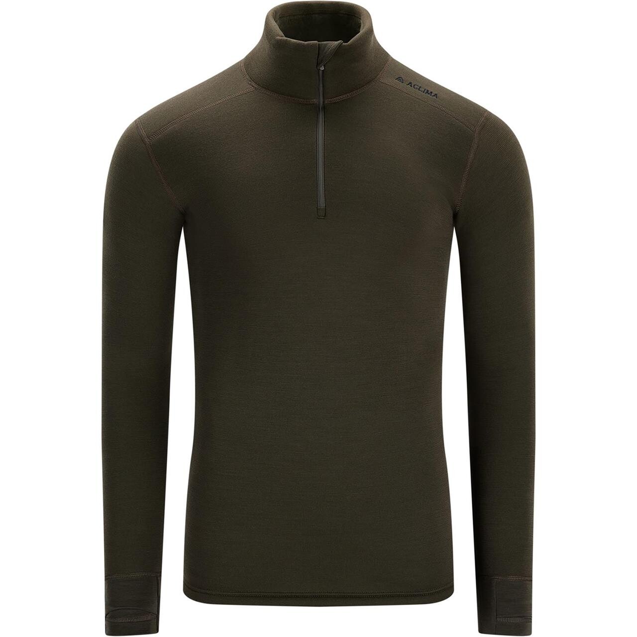 Aclima Mens Fleecewool V2 Polo W/ Zip (Brun (TARMAC) X-small)