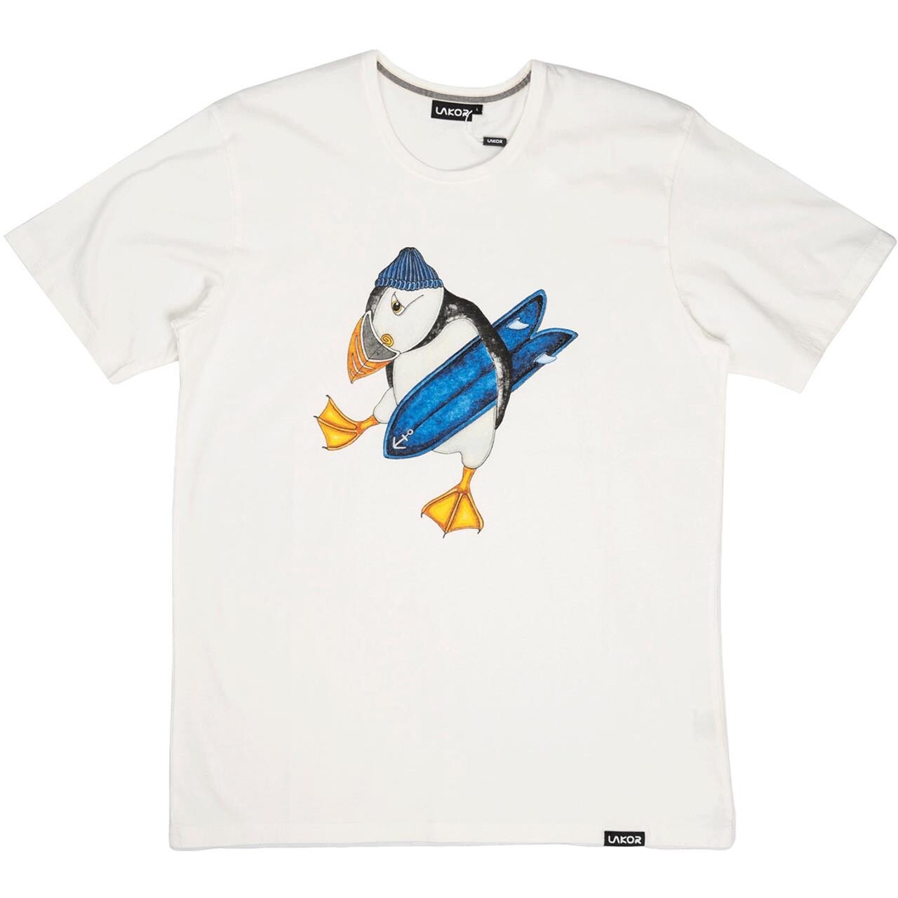 Lakor Mens Surfog#39;s Up T-shirt (Hvid (STAR WHITE) Medium)