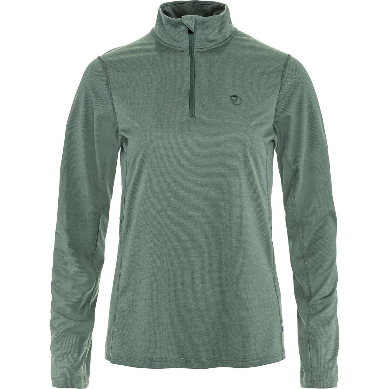 Fjällräven Womens Abisko Day Hike Half Zip (Grøn (PATINA GREEN/614) Large)