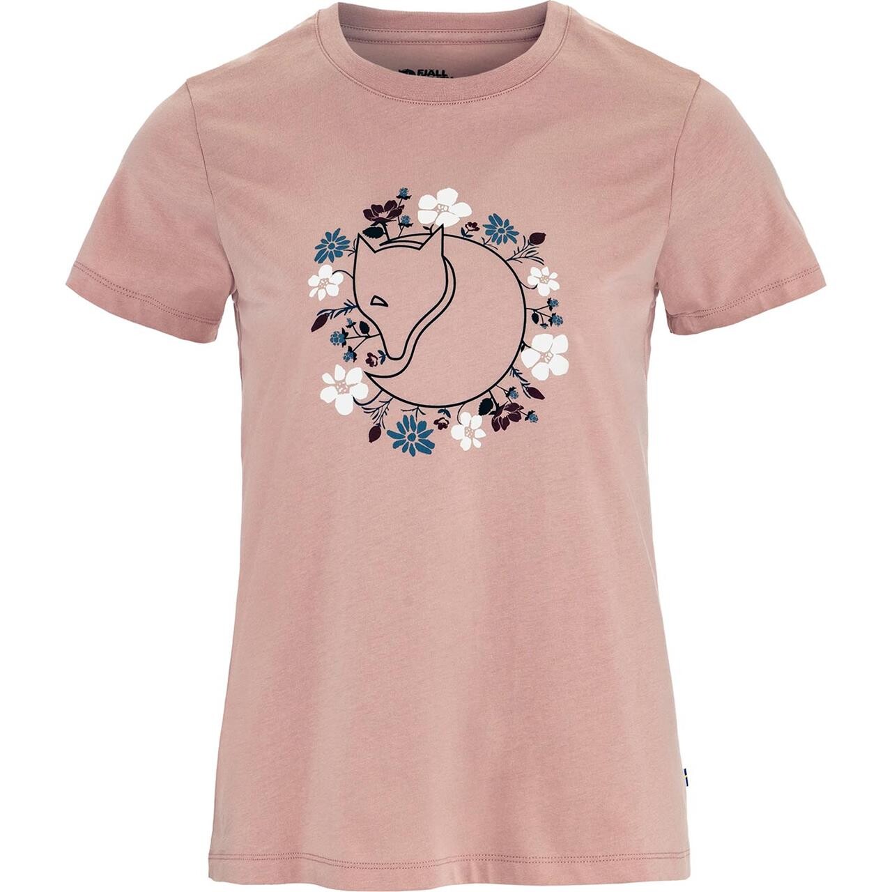 Fjällräven Womens Fjällblomster Fox T-shirt (Lyserød (CHALK ROSE/302) Large)