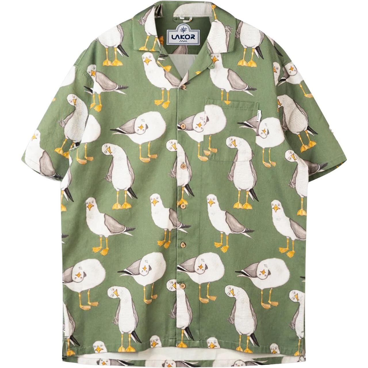 Lakor Flipping The Bird Short Sleeve Shirt (Grøn (SEASPRAY) Medium)
