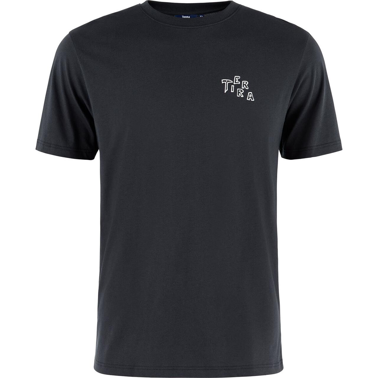 Tierra Mens Organic Cotton Tee K2 Sunset (Sort (SPRING BLACK) Large)