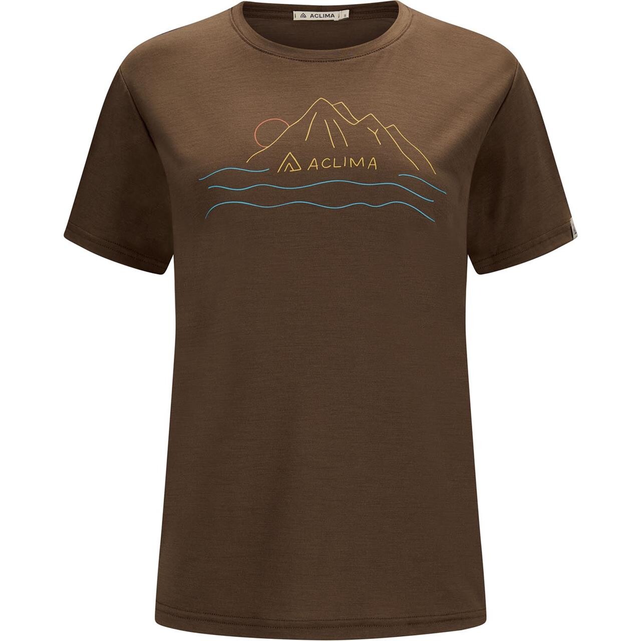 Aclima Womens LightWool 140 Tee Sunset (Brun (DARK EARTH) X-small)