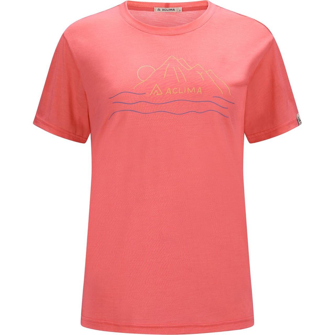 Aclima Womens LightWool 140 Tee Sunset (Lyserød (SUN KISSED CORAL) X-small)