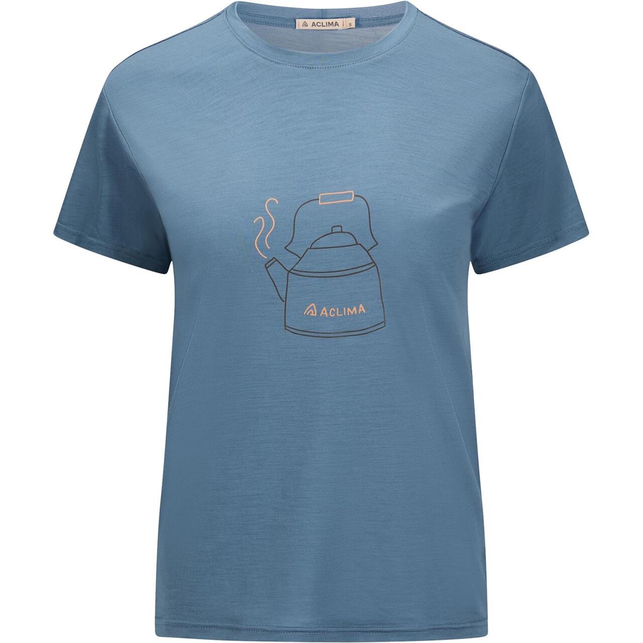 Aclima Womens LightWool 140 Tee Kettle (Blå (BLUE FUSION) X-small)
