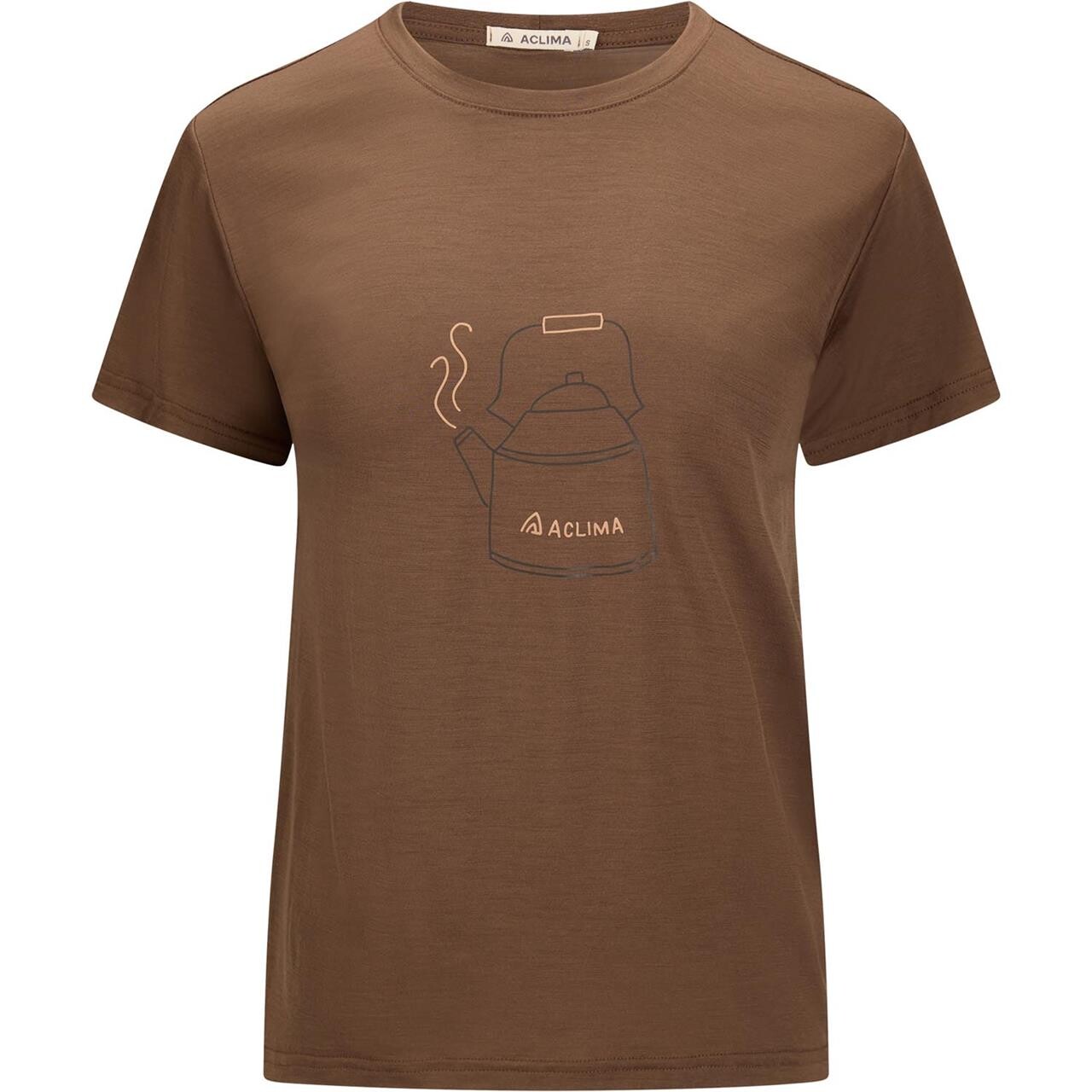 Aclima Womens LightWool 140 Tee Kettle (Brun (DARK EARTH) X-small)