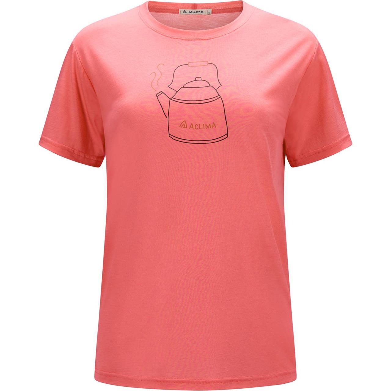 Aclima Womens LightWool 140 Tee Kettle (Lyserød (SUN KISSED CORAL) X-small)