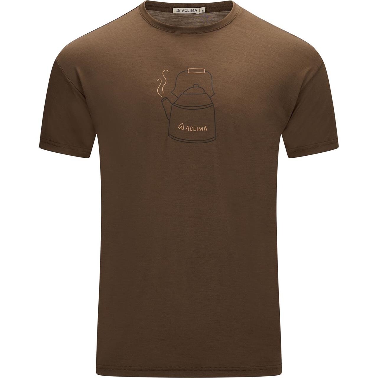 Aclima Mens LightWool 140 Tee Kettle (Brun (DARK EARTH) X-small)