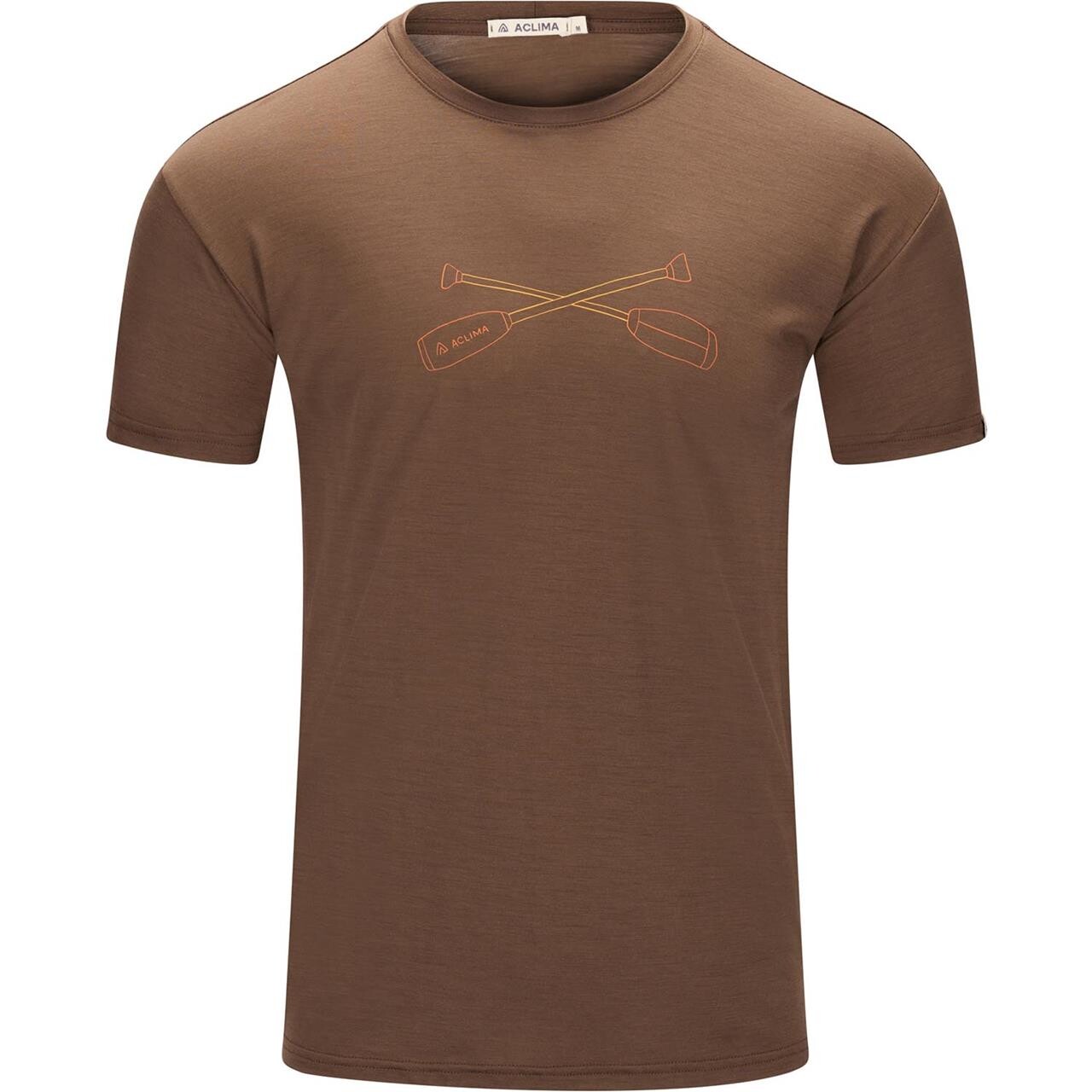 Aclima Mens LightWool 140 Tee Oars (Brun (DARK EARTH) X-small)