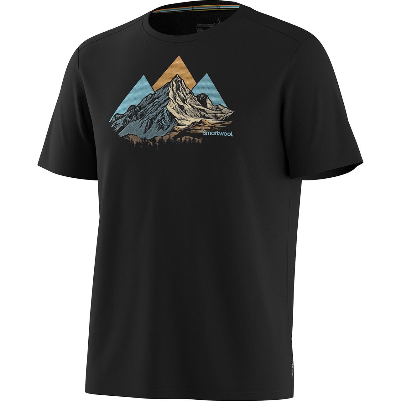 Smartwool Mens Short Sleeve Graphic Tee (Sort (PEAK BAGGER/BLACK) Large)