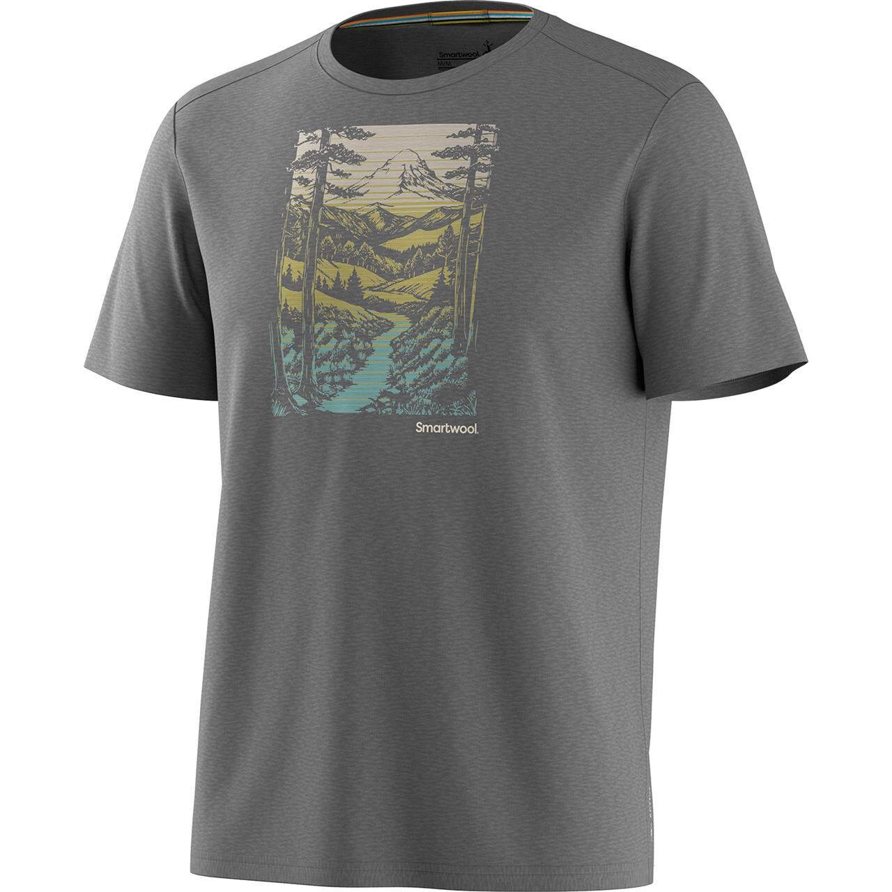 Smartwool Mens Short Sleeve Graphic Tee (Grå (WINDING TRAIL/LIGHT GRAY HEATH) Small)