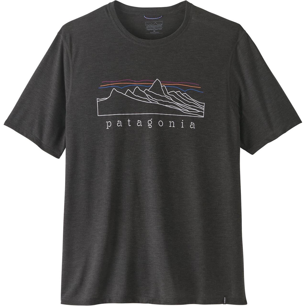 Patagonia Mens Cap Cool Trail Shirt - Stratapeaks (Sort (INK BLACK) Large)