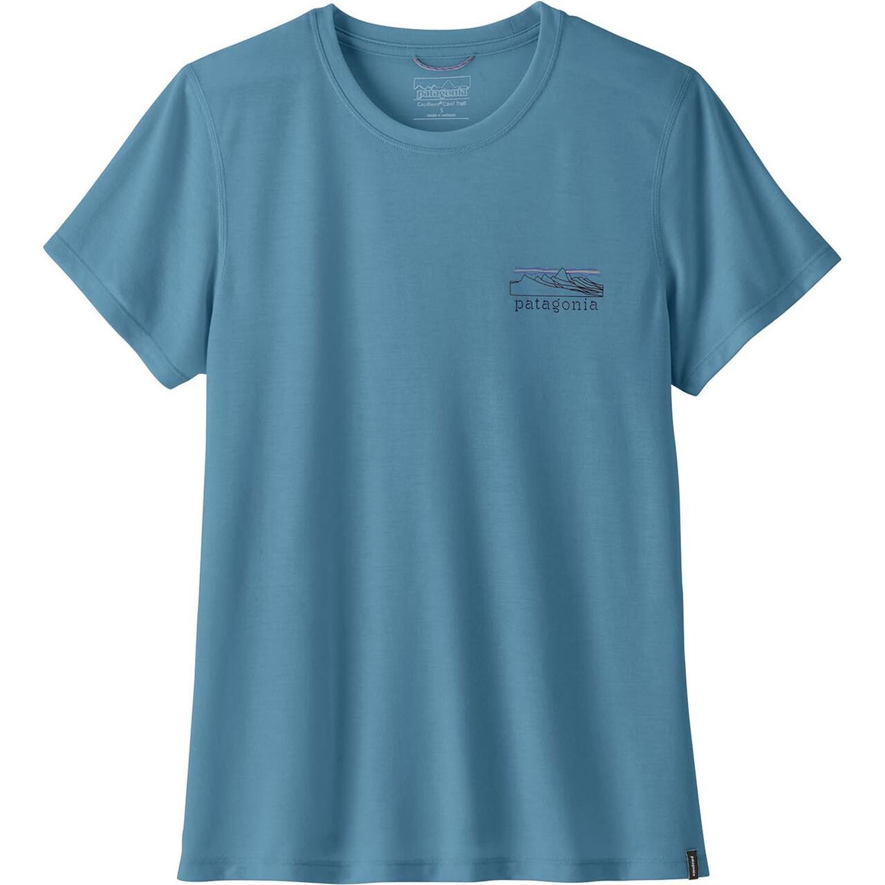 Patagonia Womens Cap Cool Trail Shirt - Stratapeaks (Blå (SHORE BLUE) Small)