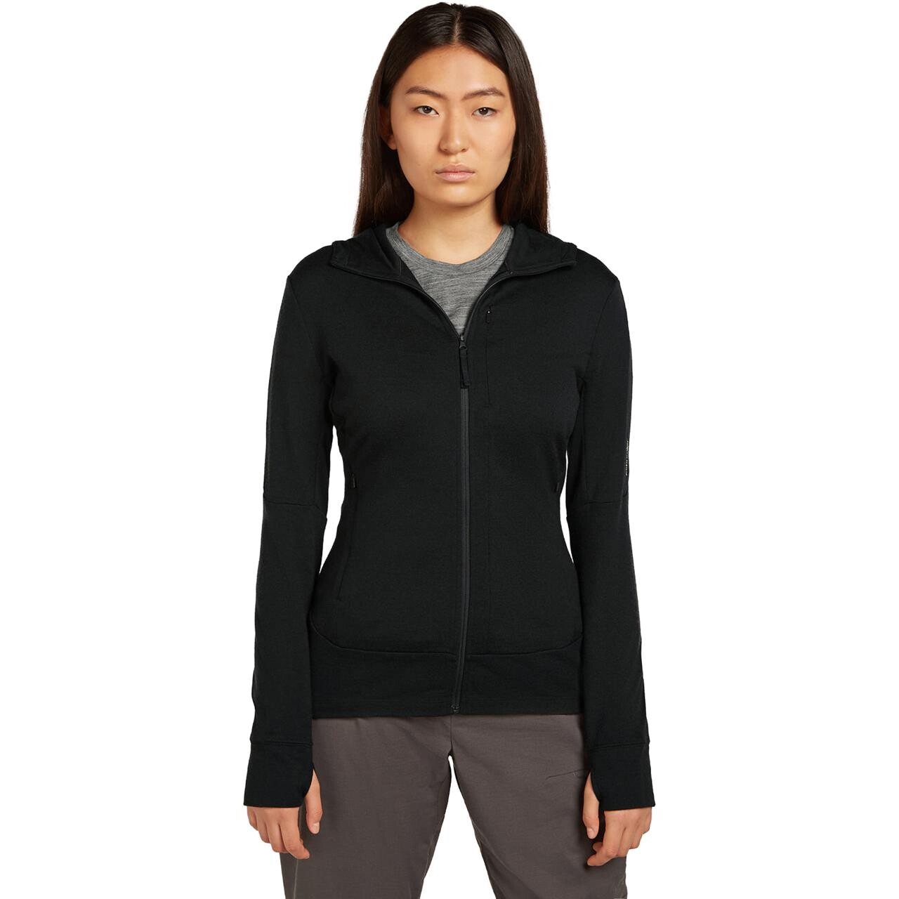 Icebreaker Womens Merino 260 Quantum L/S Zip Hoodie (Sort (BLACK) X-small)