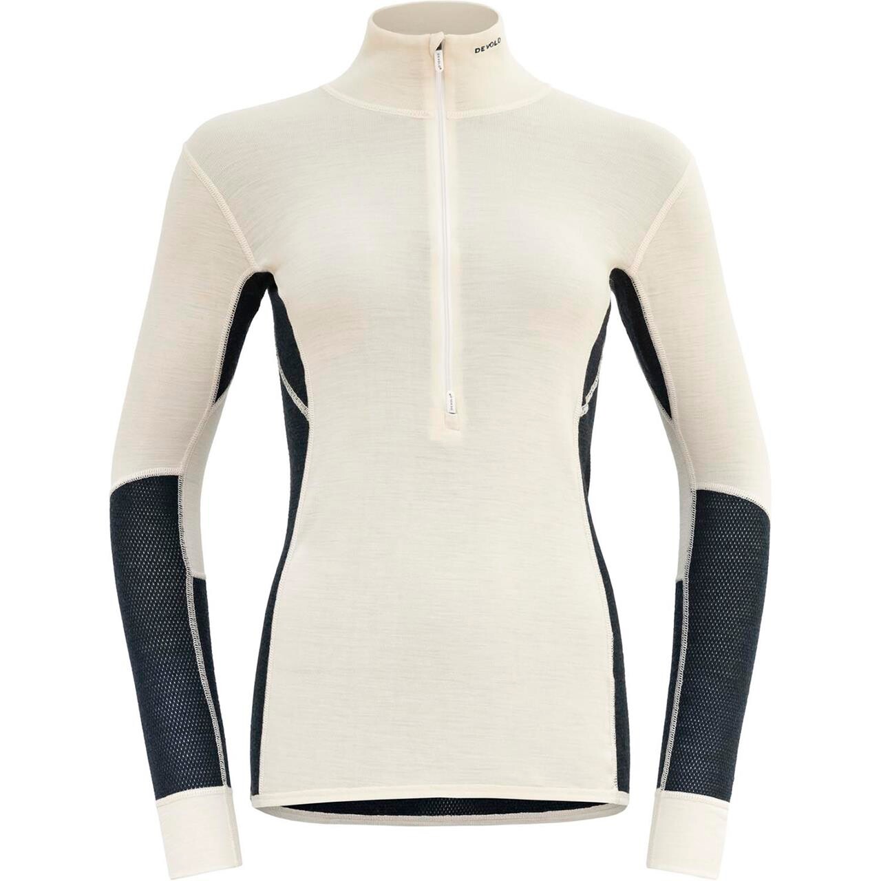 Devold Womens Wool Mesh 190 Zip Neck (Hvid (INK/OFFWHITE) X-small)