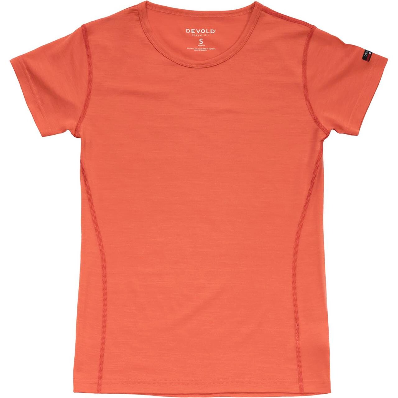 Devold Womens Breeze Merino 150 T-shirt (Rød (CORAL) Large)