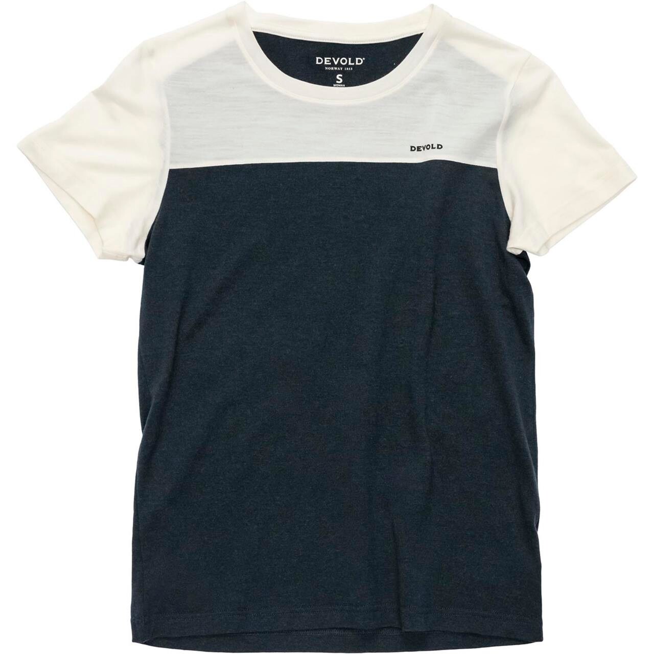 Devold Womens Classic Linear Tee (Hvid (WHITE/INK) Small)