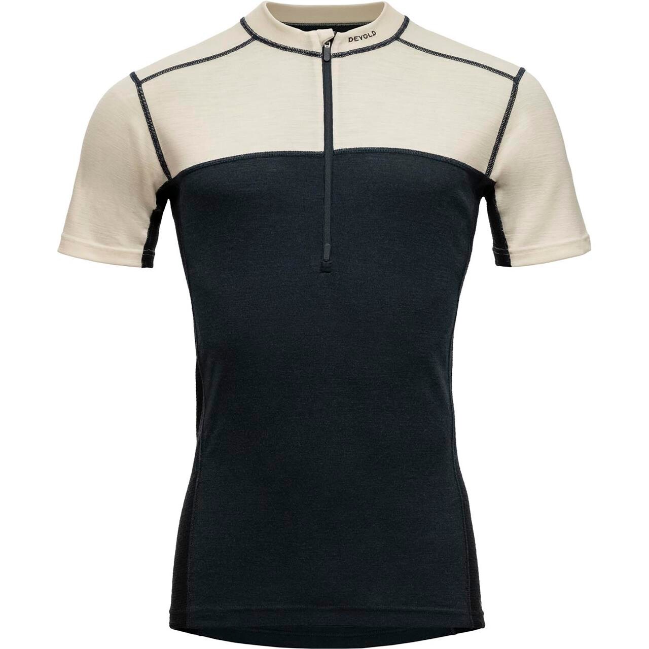 Devold Mens Lauparen Merino 190 Zip Tee (Sort (RAW WHITE/INK/BLACK) Small)
