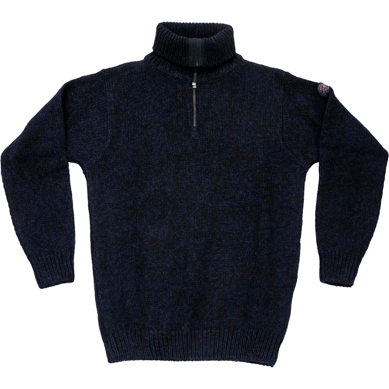 Devold Nansen Wool Zip Neck (Blå (DARK BLUE MELANGE) Small)