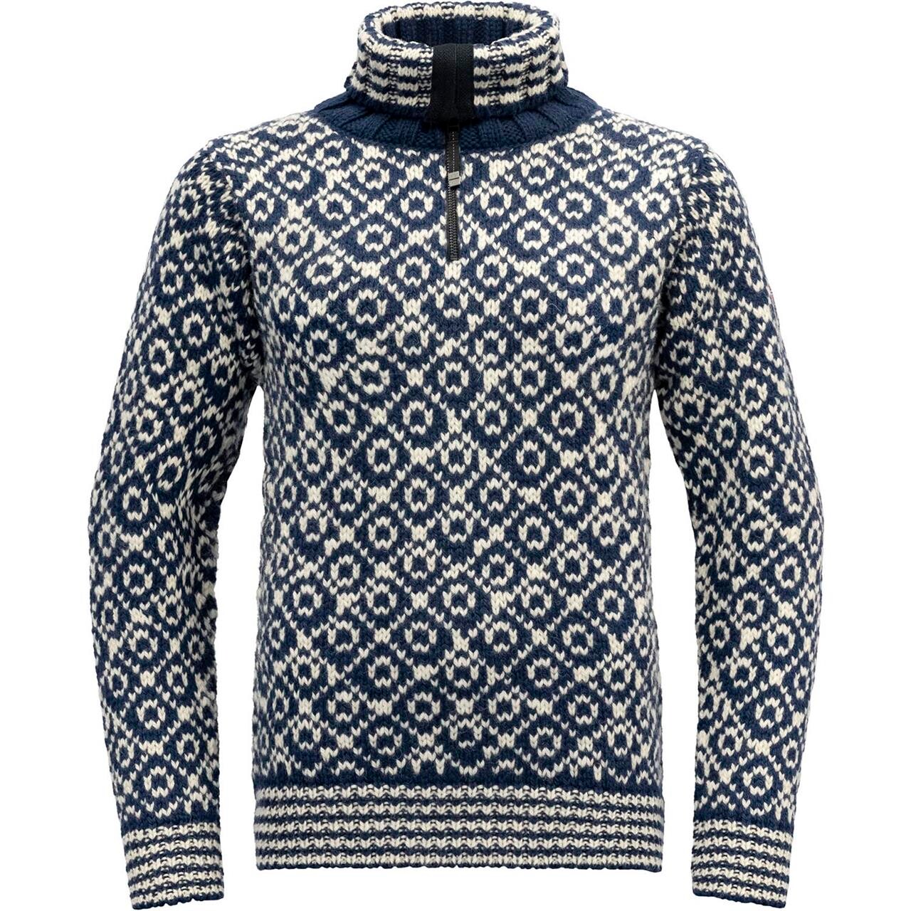 Devold Svalbard Wool Zip Neck (Grøn (OLIVE/OFFWHITE) Medium)