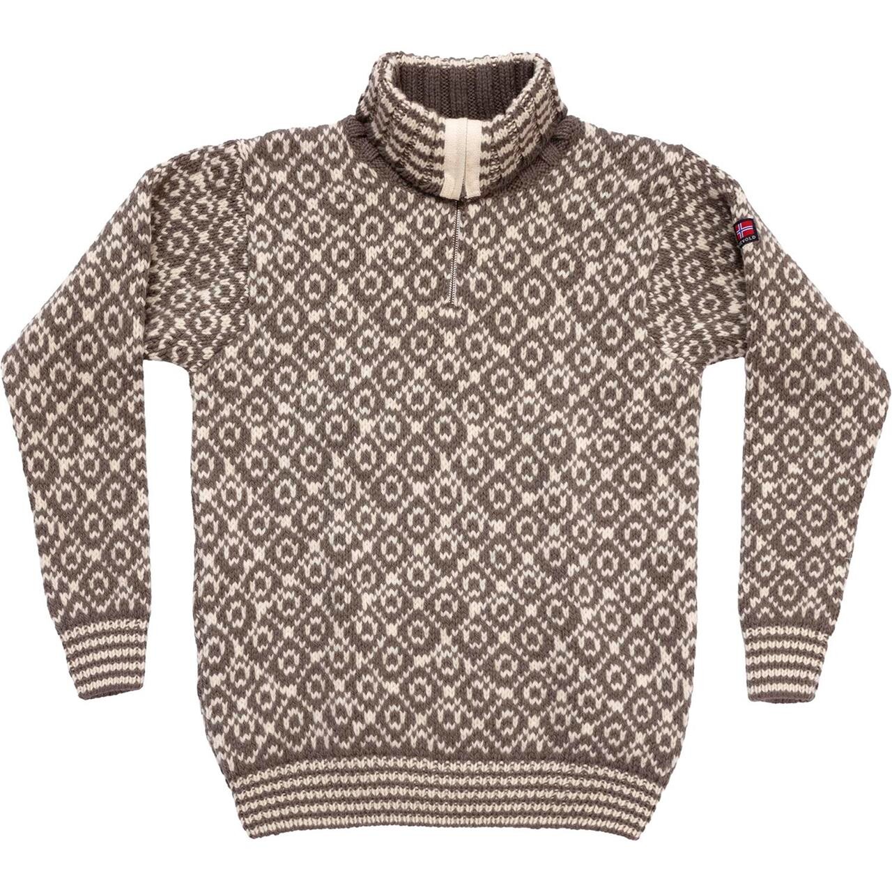 Devold Svalbard Wool Zip Neck (Brun (FALCON/OFFWHITE) X-large)
