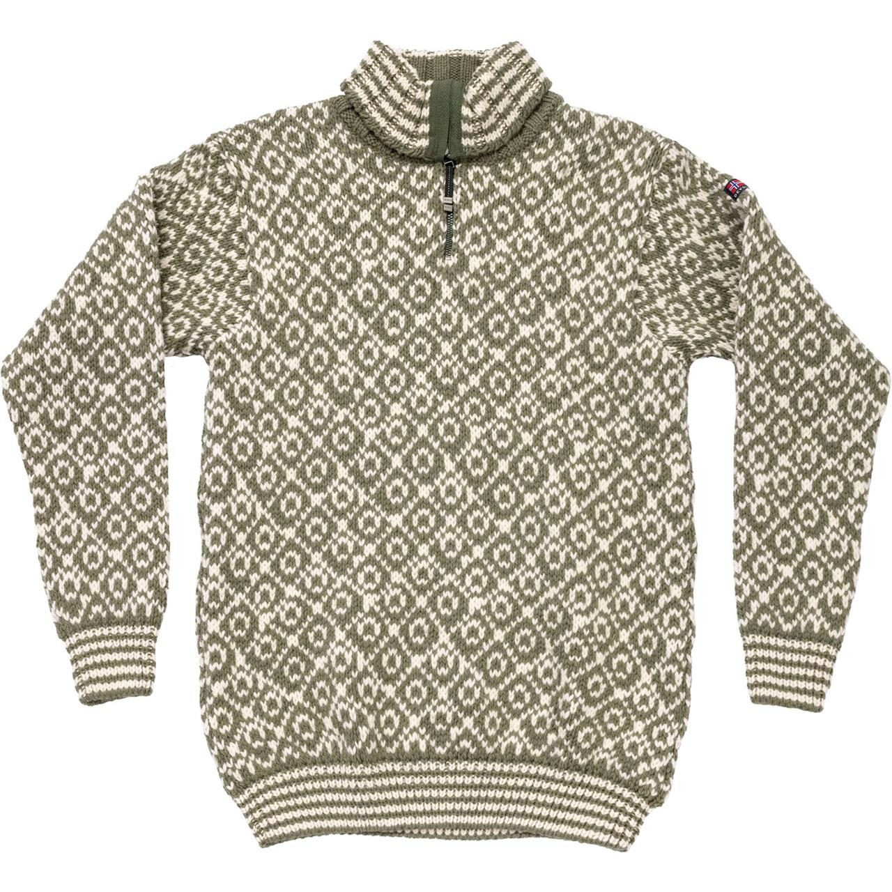 Devold Svalbard Wool Zip Neck (Grøn (OLIVE/OFFWHITE) Small)