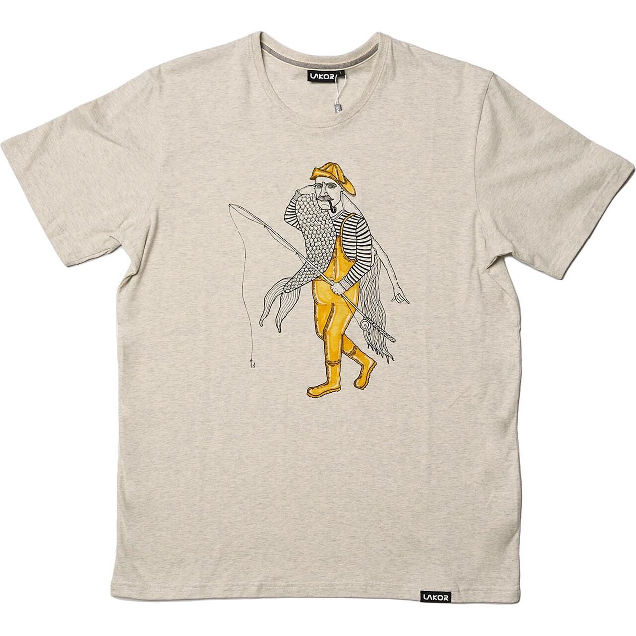 Lakor Catch Of a Lifetime T-shirt (Hvid (OATMEAL MELANGE) Medium)