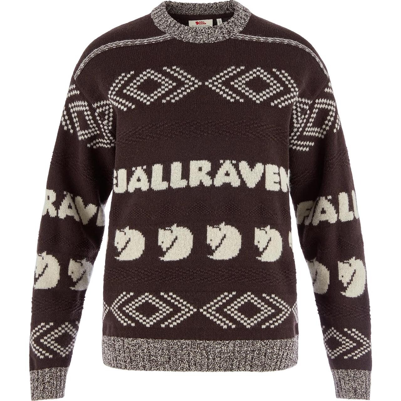 Fjällräven Womens Fjällräven Jacquard Knit (Brun (BLACK OAK-LIGHT BEIGE/294-191) X-large)