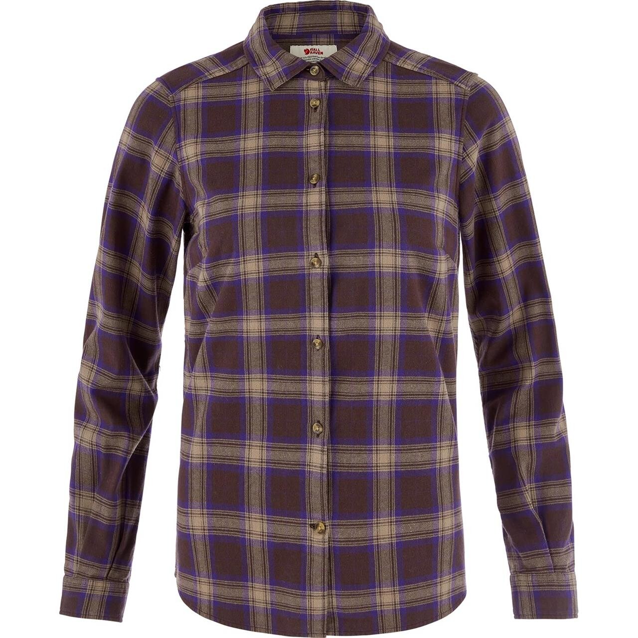 Fjällräven Womens Övik Classic Flannel Shirt (Brun (BLACK OAK-DARK VIOLET/294-425) XX-small)