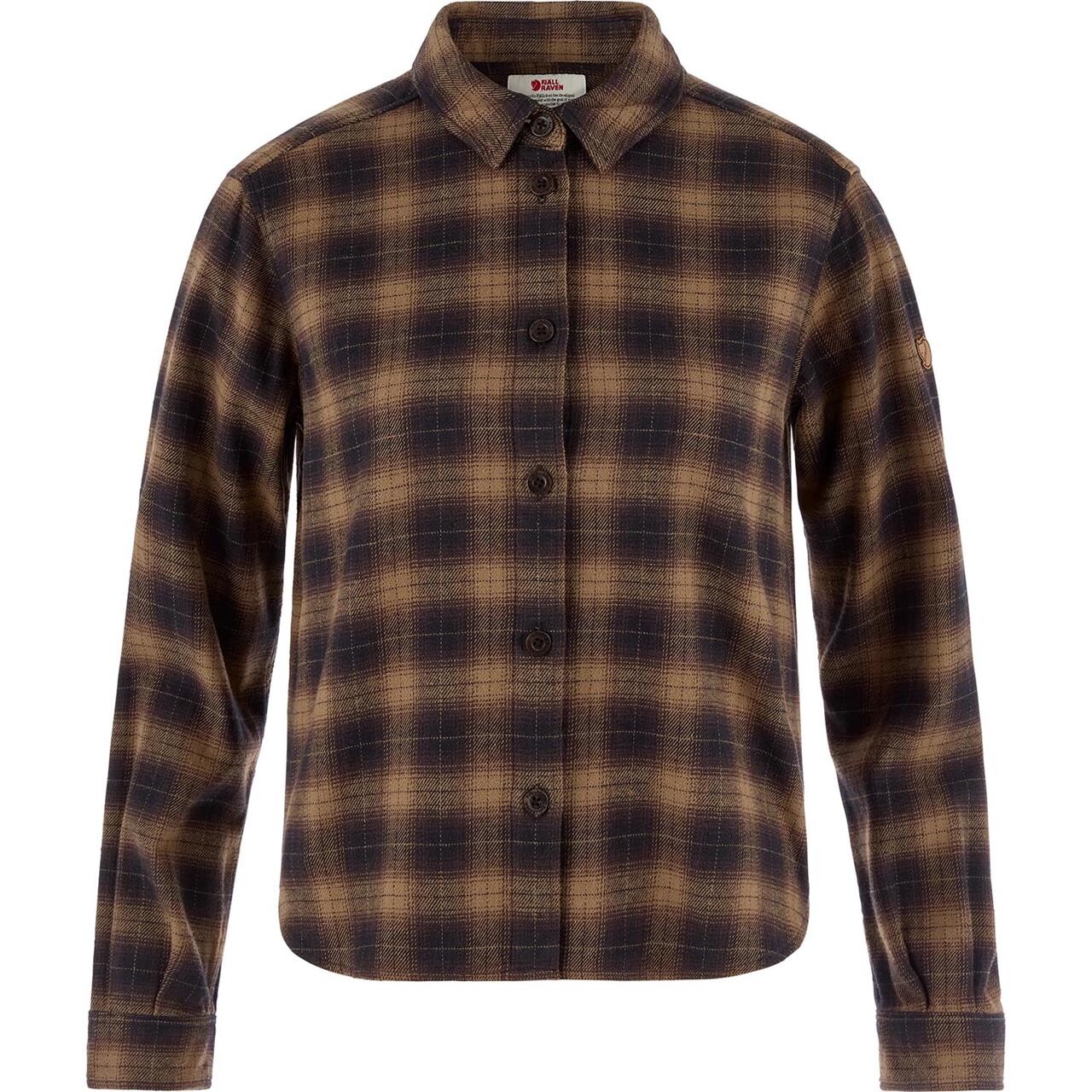 Fjällräven Womens Övik Boxy Flannel Shirt (Sort (BLACK-WOOD BROWN/550-265) XX-small)
