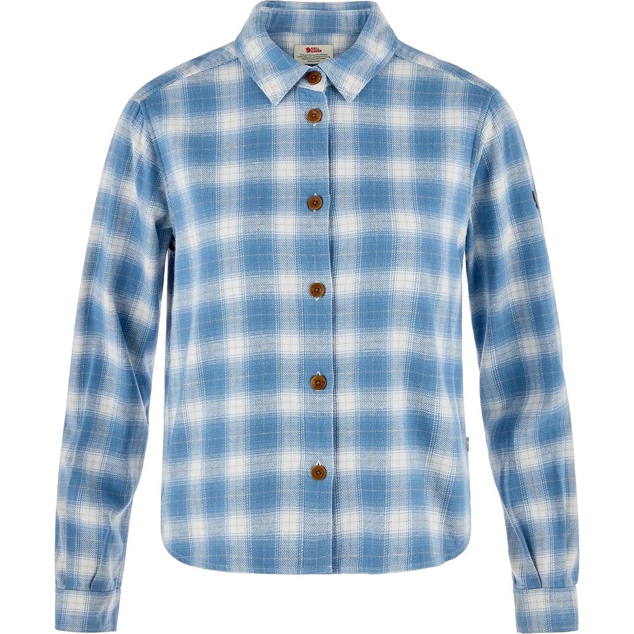 Fjällräven Womens Övik Boxy Flannel Shirt (Blå (EGGSHELL-DAWN BLUE/111-543) XX-small)