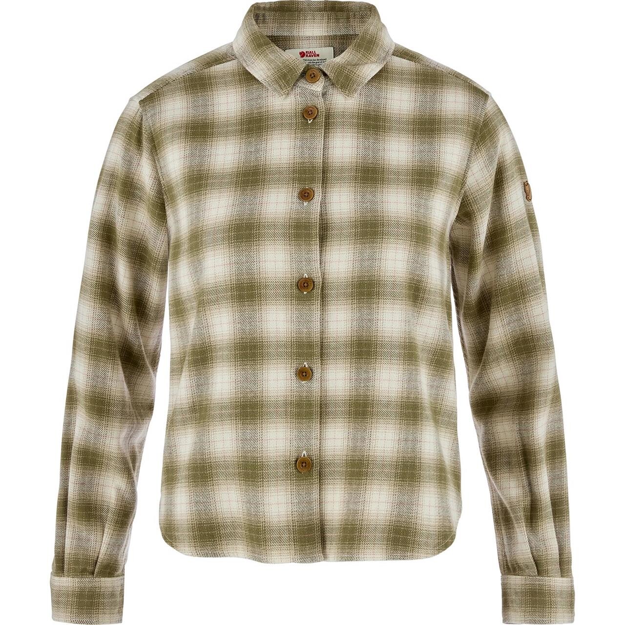 Fjällräven Womens Övik Boxy Flannel Shirt (Grøn (GREEN-CHALK WHITE/620-113) XX-small)