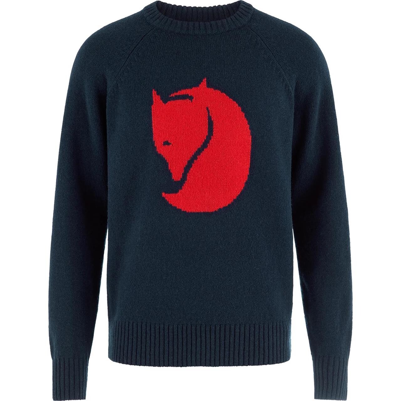 Fjällräven Mens Fjällräven Logo Knit Sweater (Blå (DARK NAVY/555) XX-large)