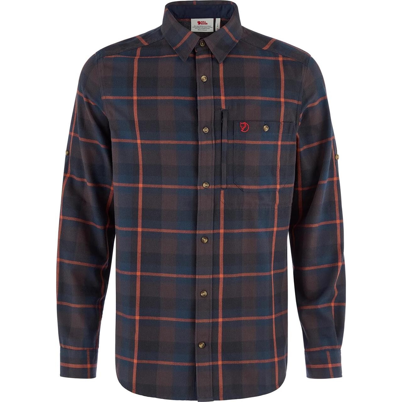 Fjällräven Mens Fjällglim Regular Shirt (Brun (BLACK OAK-AUTUMN LEAF/294-215) Large)