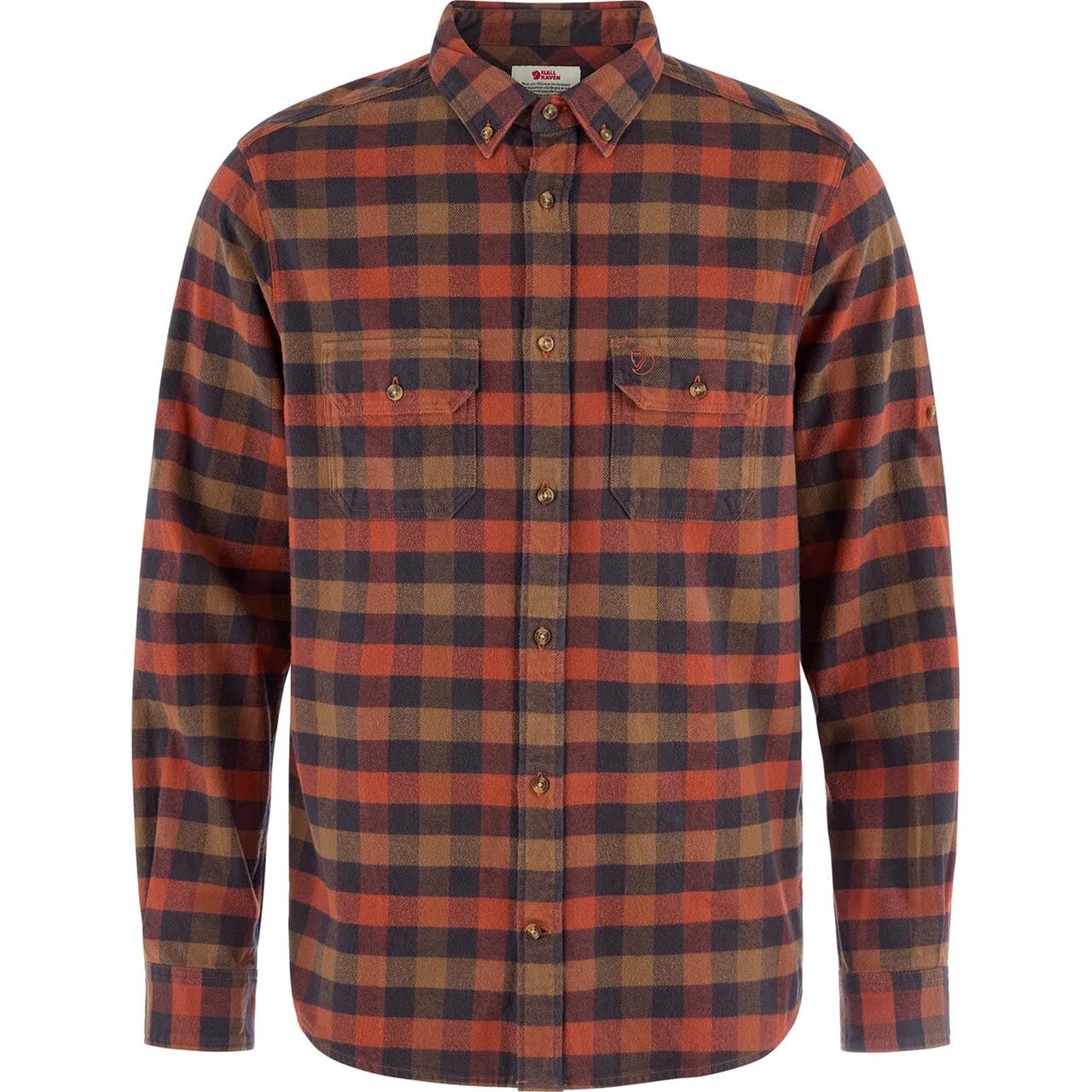 Fjällräven Mens Skog Relaxed Shirt (Orange (AUTUMN LEAF-WOOD BROWN/215-265) Large)