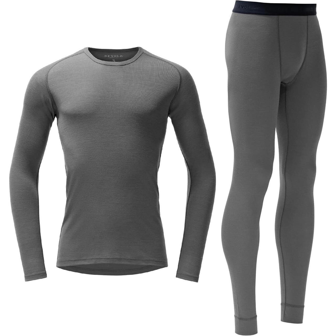 Devold Mens Adventure Merino 190 Set Shirt/ Longs (Grå (CASTLEROCK) X-large)
