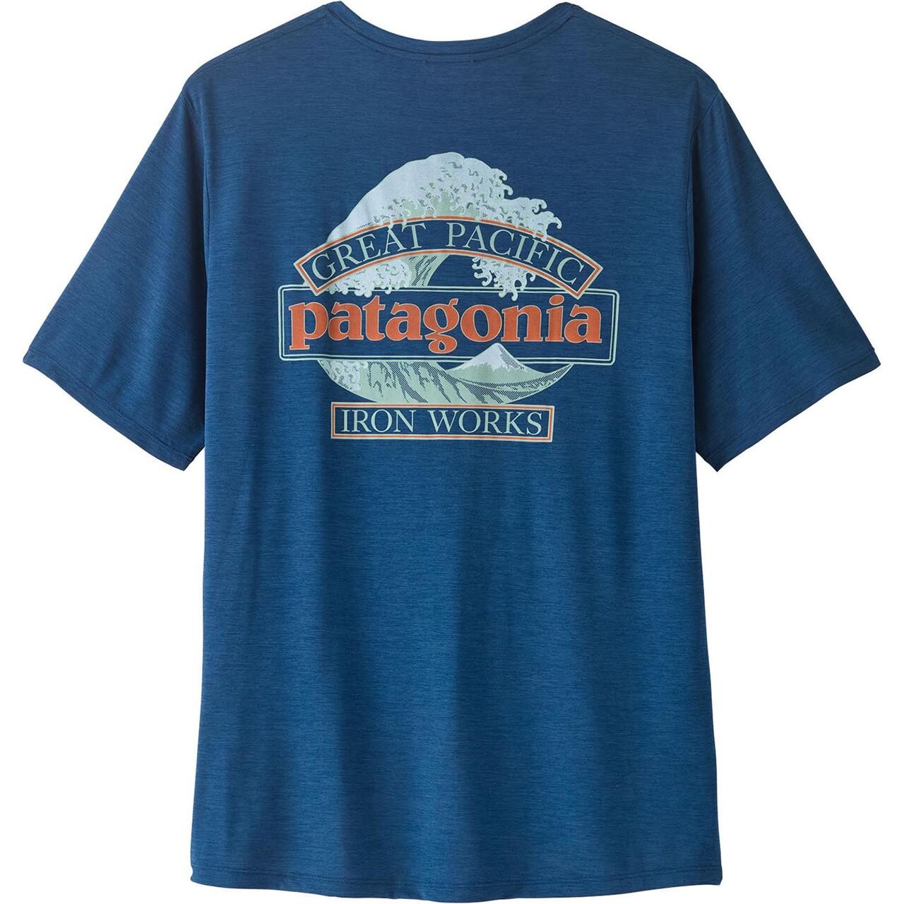 Patagonia Mens Cap Cool Daily Shirt - Great Waves (Blå (CLEMENT BLUE/LIGHT CLEMENT BLU) Medium)
