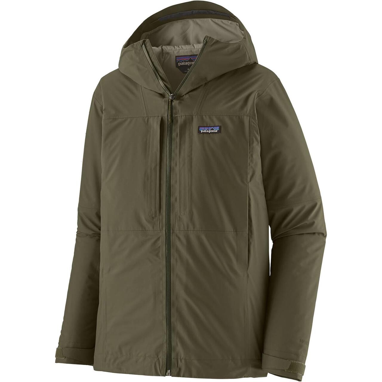 Patagonia Mens Insulated Boulder Fork Rain Jacket (Grøn (BASIN GREEN) Large)