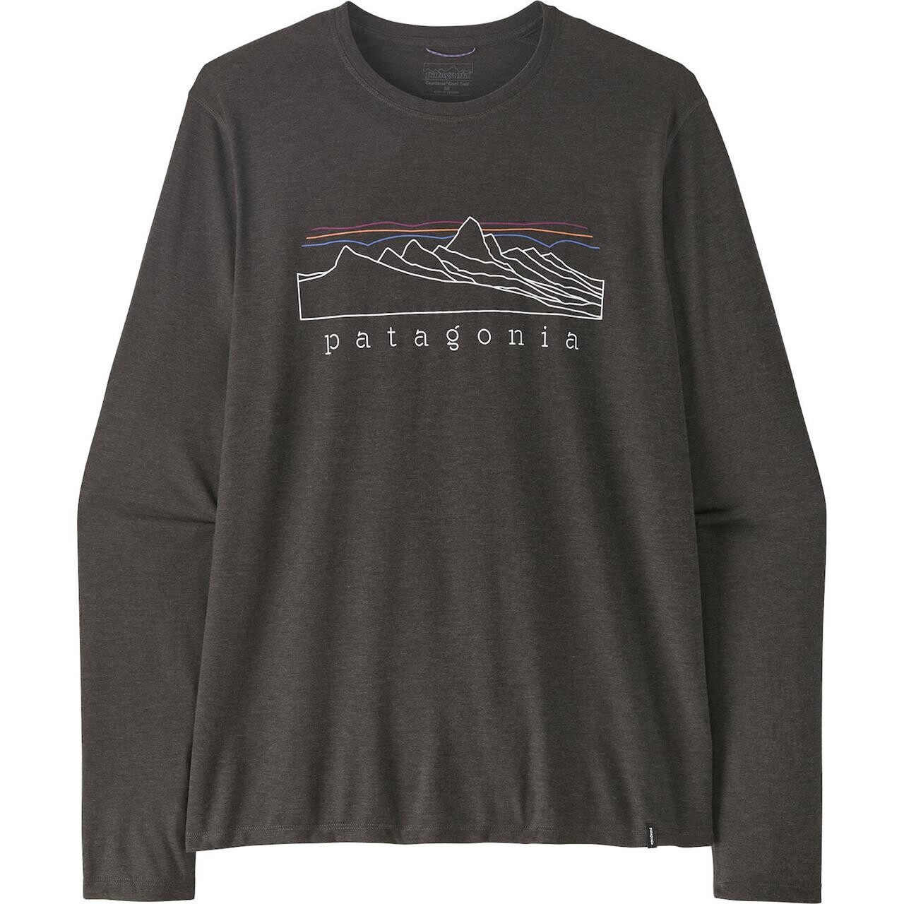 Patagonia Mens L/S Cap Cool Trail Shirt - Stratapeaks - Sort - S