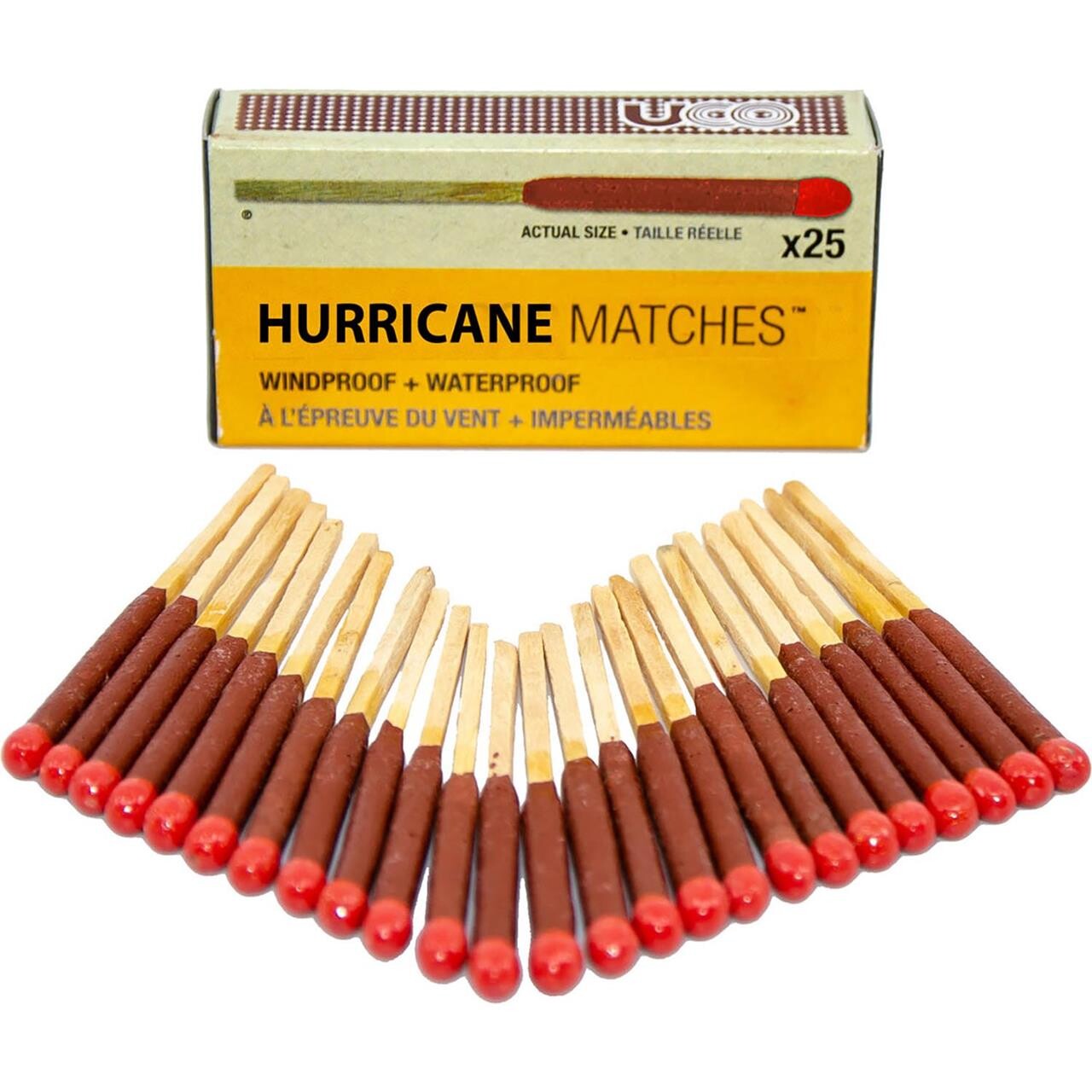 UCO Hurricane Matches - 25 Matches (Gul (YELLOW))